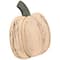 10.5" Small White Wooden Fall Harvest Pumpkin with Stem